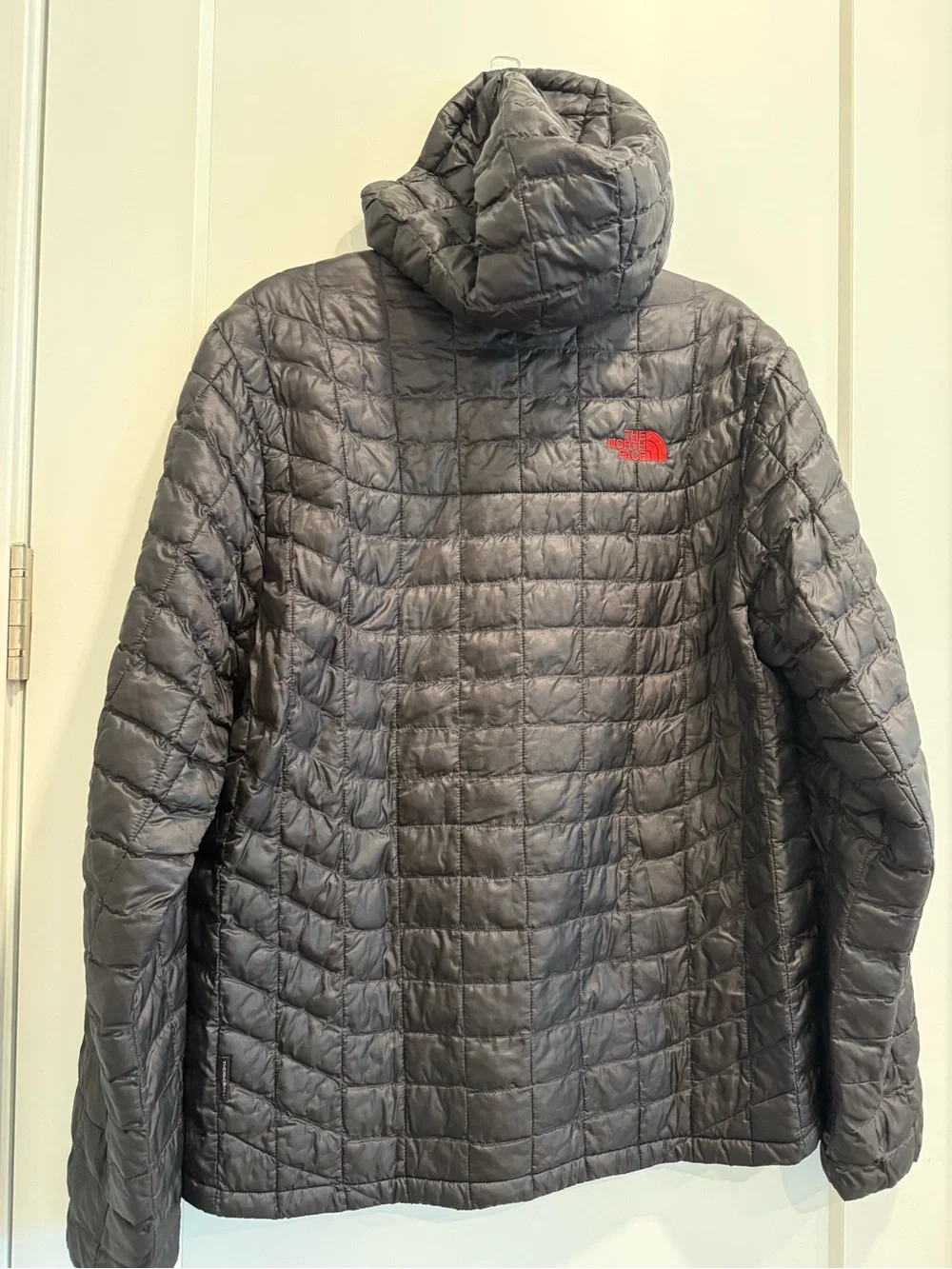 The North Face Men's Black ThermoBall Quilted Insulated Puffer with Red Accents